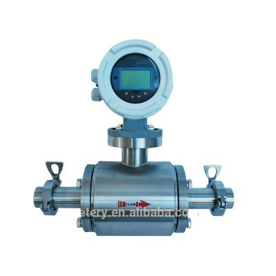 China Acrylic Painted Carbon Steel Clamped Type Electromagnetic Milk Sanitary Flow Meter for sale