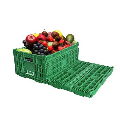 China Solid Box Grocery Hypermarkets Air Melon Fruit Stackable Crates Packing Bins Plastic Turnover Storage Box for sale