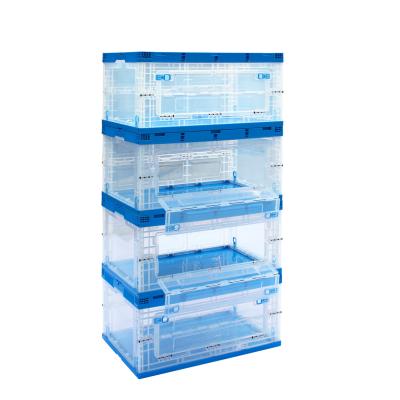 China High Quality Solid Box Transparent Collapsible Plastic Crates Packaging Box With Lid for sale