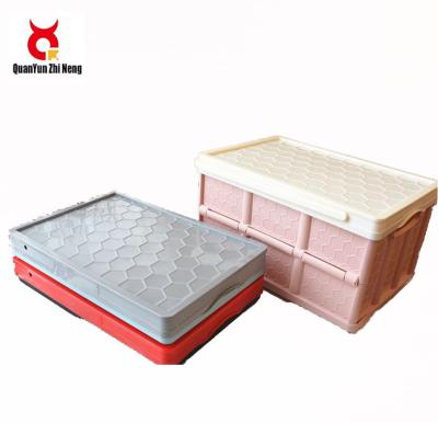 China Sustainable Household Artifact Belt Movable Wheel Finished Folding Home Storage Box for sale