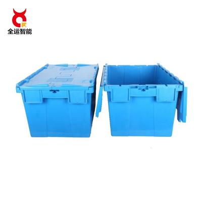 China Plastic Storage Box Able and Stackable High Quality Plastic Stack Box Crates Storage Bins with Lid Attached for sale