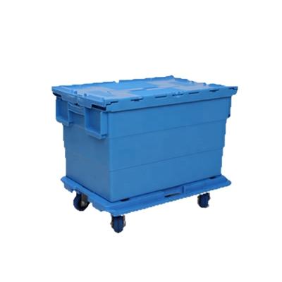 China Strong Hot Selling Logistics Trolley 4 Wheeled Virgin Material Heavy Duty Plastic Trolley Eco - Friendly for sale