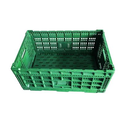 China Plastic Folding Corrugated Box PP Solid Vegetable Stack Box Turnover Able Fruit Vegetable Crates Basket With Lid for sale