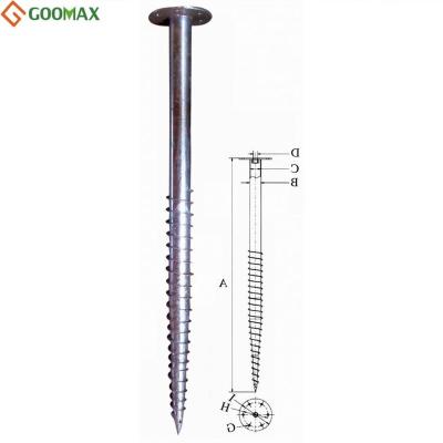 China Ground Iron Screw For Solar Pile System PV Mounting Panel for sale