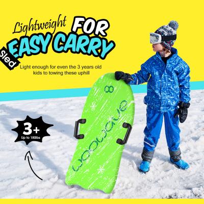 China 36 inch groene PE sneeuw slee voor winter skiboard lichtgewicht en duurzaam Te koop