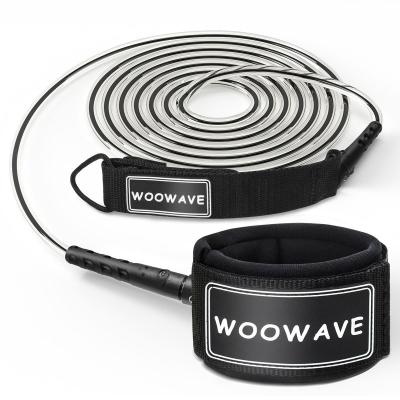 China Logotipo de cor personalizado Paddle Board Leash Woowave Double Swivels Leashes de tornozelo TPU SUP Surf à venda