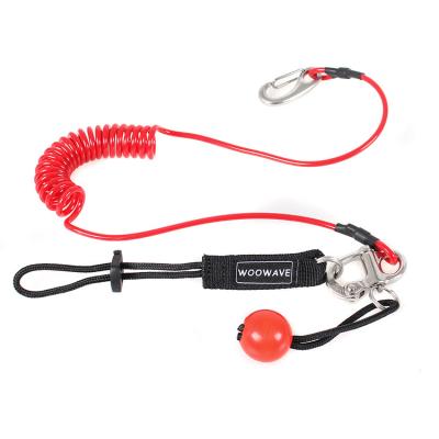 China Rubber Logo Woowave Multi color Fishing Kayak Paddle Leash with Coiled Rope 61.42inch for sale