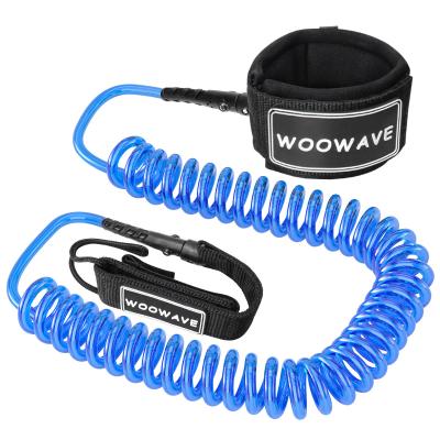 China Custom Logo Coiled Leash for Surfing Surfboard Woowave Upgrade Used For Wind surfing for sale