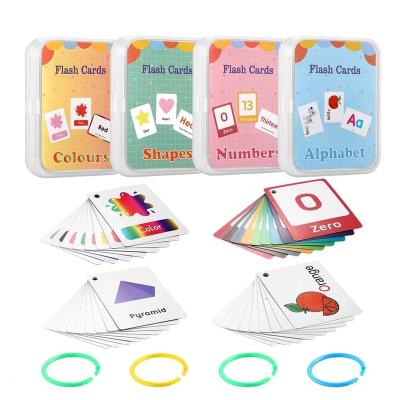 China Cartoon Montessori Cognitive Cards Pocketable Flash Memory Game for English Alphabet Fruit Animal Vegetable Learning Flashcard Toy for sale