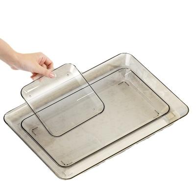 China Sustainable High Transparent Food Grade Plastic Tableware-Rectangular Picnic Plate Square Barbecue Tray Fruit Plate for Picnics & BBQs for sale