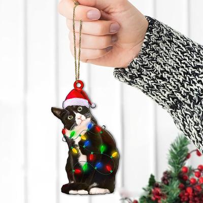 China Christamas Home Decoration/Toys Christmas Home Decor Pet Cat & Dog Car Hangings Acrylic Christmas Tree Ornaments Figurines & Toys for Festive Decorations for sale