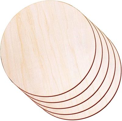 China Europe Round Wood Pieces Blank Round Ornaments Wooden Cutouts For Diy Craft Decoration Laser Engraving factory Unfinished Wood Circle for sale