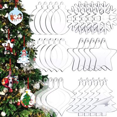 China Decoration/Advertising/display/sign ACRYLIC DIY Christmas Decor Tree Ornaments Blank Hanging Tag for Home Party Decoration Digital Printing Technique for sale