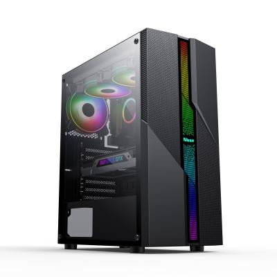 China With Side Panel Window SAMA Gaming Computer Case OEM USB3.0 Tower Computer Case Wholesale Tempered Glass PC Case for sale