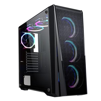 China With Side Panel Window SAMA ATX Computer Case USB 3.0 PC Cabinet Tempered Glass Computer Plastic Steel Cabinet for sale