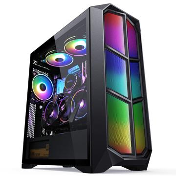 China With Fan SAMA ARGB Stripe PC Case Tempered Glass Computer Cases OEM Game Case HOT Selling for sale