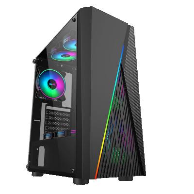 China With Side Panel Window Custom Logo Pc Gaming Mid Tower Atx Plastic Steel Computer Cases With Stocks for sale