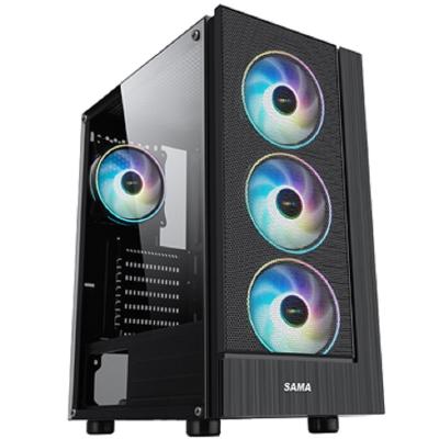 China With Side Panel Window PC Gaming Computer Cases In Stock Atx Metal Mid Tower PC Case With Steel Acrylic Front Panel for sale