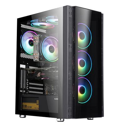 China With Newest Side Panel Window SAMA Tempered Glass Front Panel OEM ATX Gaming Case for sale