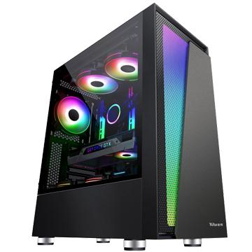 China With Side Panel Window SAMA Hot Selling New Design With ARGB Stripe Metal Mesh Gaming PC Case for sale