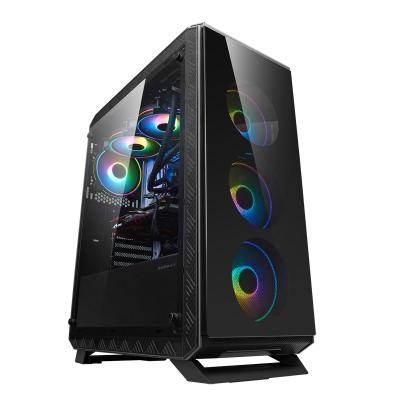 China With Side Panel Window SAMA OEM Gaming PC Cases Tepmered Glass On Front And ATX Desktop Top Case for sale