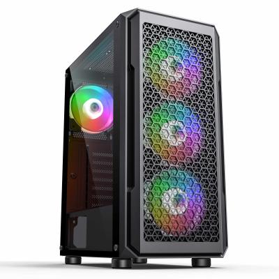 China With Side Panel Window SAMA Tempered Glass ATX Computer Case Mid Tower Computer Gaming Enclosure USB3.0 PC Cabinet for sale