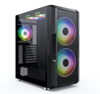 China With Noble Side Panel Window SAMA W05 Mesh Gaming PC Case Mid Tower OEM Gaming Cabinet Computer Case for sale