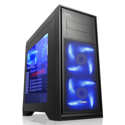 China With Side Panel Window SAMA Higher Compatibility Cooling System Computer Case PC ATX Case Removable Desktop Mesh Case for sale