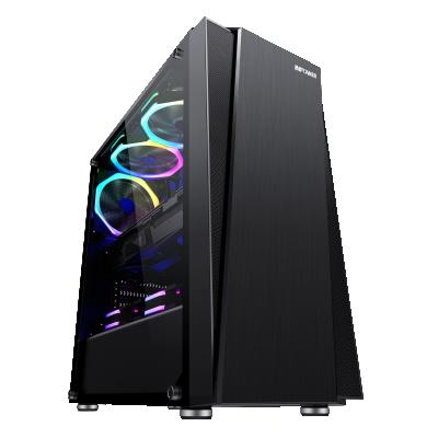 China With Side Panel Window SAMA PC Cabinet Mesh Front Panel ATX Computer Case Liquid Cooler Hot Selling Desktop Case for sale