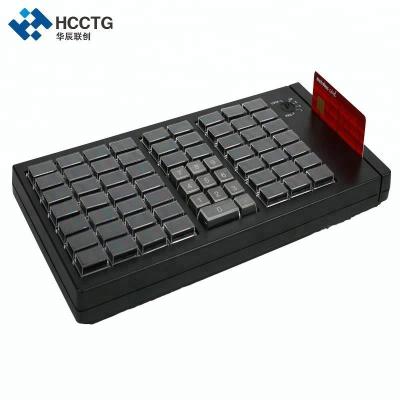 China KB66M waterproof and dustproof USB latest 66 keys ISO7812 position programmable supermarket customizable keyboard with MSR en venta