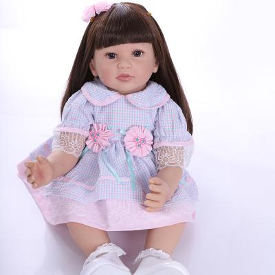 China Soft Toy Big Doll 60 Cm Silicone Reborn Realistic Dress Girl Toddler Educational Toys for sale