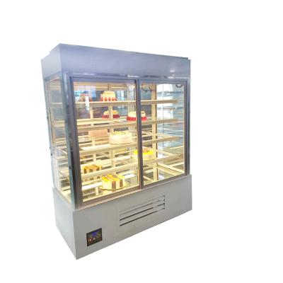 China Fashionable Commercial Air Cooling Cake Display Showcase Glass Door And Cabinet for sale