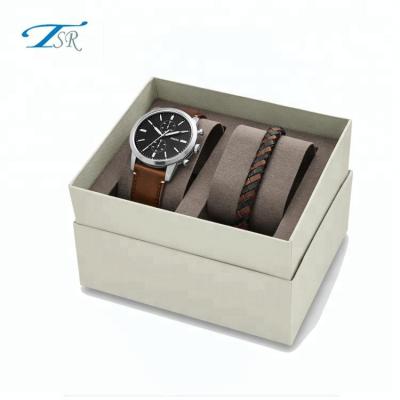 China Luxury Woven Full Calendar Wristwatch Set Japan Movt Quartz Gift Watch For Men for sale