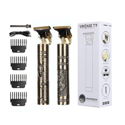 China Buddha/Dragon+phoenix vintage T9 men's rechargeable trimmer beard trimmer cordless hair cutting machine wholesale 0Mm for sale