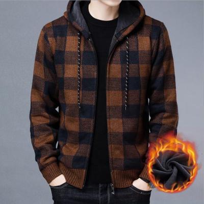 China Anti-Wrinkle Loose Plush Plush Thickened Hooded Zipper Hooded Men's Sweater Winter Casual Coat for sale