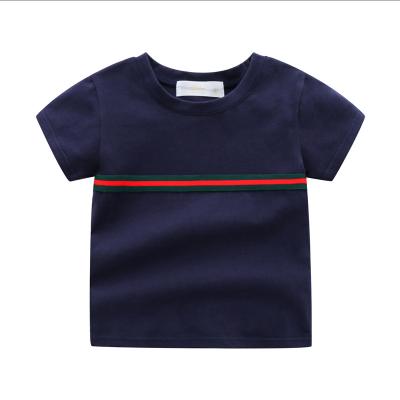 China Factory High Quality 2021 Anti-Shrink Drop Neck Kids Round T-Shirt With Funny Children's T-shirt Pure Cotton Spring Autumn Top for sale