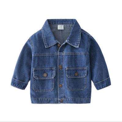 China Anti-wrinkle 2021 spring and autumn child jeans jacket black light blue denim jacket for children for sale