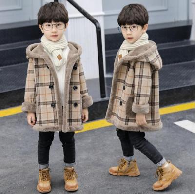 China Sustainable Children's Faux Fur Lining Hooded Thick Real Fur Kids Winter Parka Coat for sale