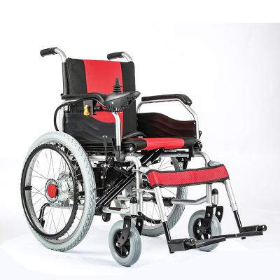 China Iron frame Electric Wheelchair Foldable and lightweight wheel chair portable elderly care products wheelchair for sale