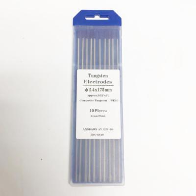 Chine Solution de soudage électrodes de tungstène WE3 composite violet 3/32 x 7 pour soudage CC/CA à vendre