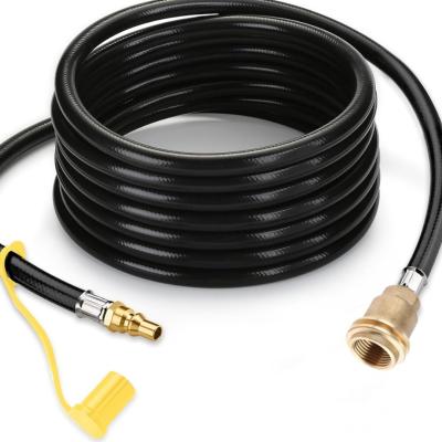 China 15 ft Hose Black Upper LPG Propane Brass Adapter Hose Kit for Motorhomes Tank RV Camping for sale