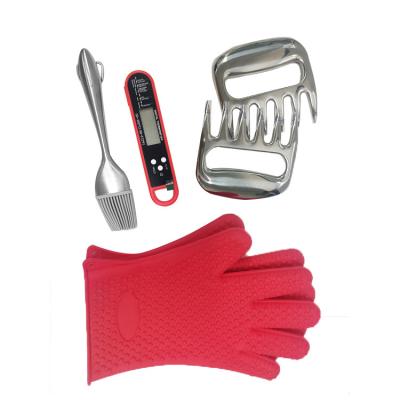 China Cooking/Baking/Barbecue High Temperature Resistant Silicone Mittens and BBQ Tools Kit for sale