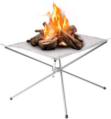 China Tabletop Bio Fire Pit Collapsing Steel Mesh Fireplace for Camping Backyard and Garden for sale