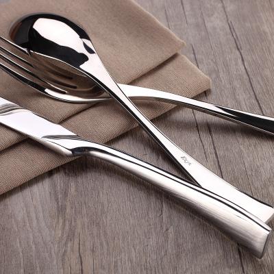 China Disposable Top Silver Black Selected Fashion Cutlery Set Top Stainless Steel Spoon Fork Knife Cutlery Set for sale