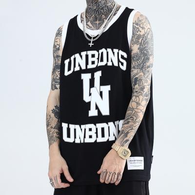 China Hip hop shoulder personality QUICK DRY American trend printed basketball vest for sale