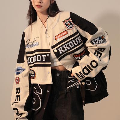 China Cool Custom Embroidered Monogrammed Print Motorcycle Jacket Breathable Detachable Baseball Monogram Spice Girl Uniform for sale