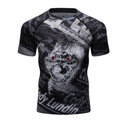 China Muttahida Majlis-e-Amal Fight Training Running Fitness Custom T-shirt Breathable Quick Dry Digital Print Tight T-shirt for sale