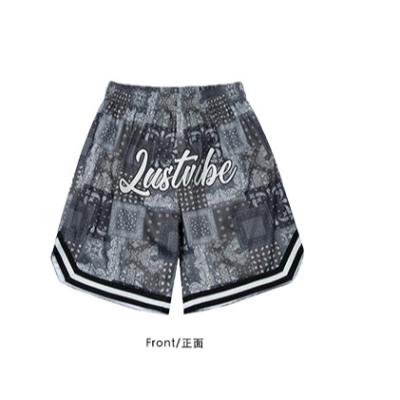 China Breathable Digital Print Embroidered Breathable Mesh Hip Hop Street Basketball Pants for sale