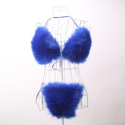 China Beautiful New Style Women's Breathable Faux Fur Wholesale Fox Fur Swimsuit Bikini Headbands&Sexy for sale