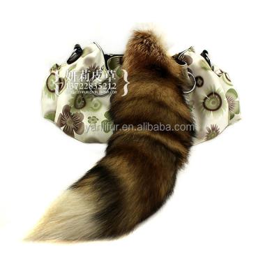 China Fox Cozy Tail Key Chain Fluffy Natural Color Gift For Girlfriend Best Fur Animal Birthday PP Bag + Carton Box Yanlifur Cozy 60g for sale